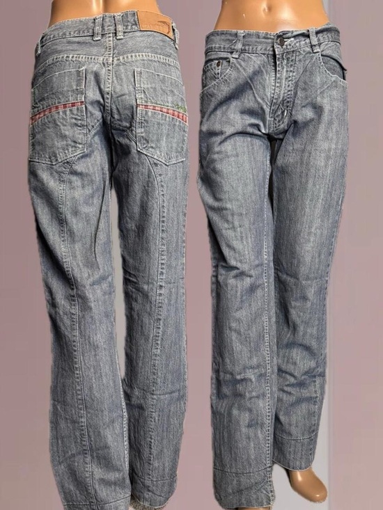 Pants - ❌SOLD❌Y2K Straight Leg Jeans W/ Red Detailing